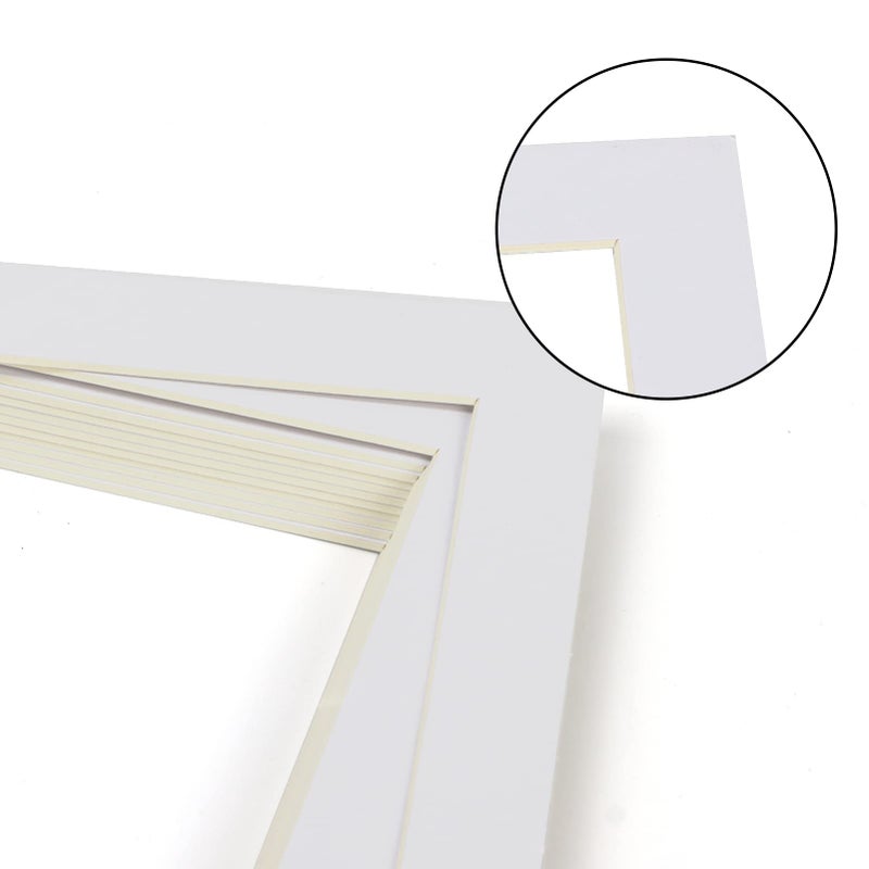 ZBEIVAN 11x14 White Picture Mats with Core Bevel Cut Frame Mattes for 8x10 Pictures - Pack of 12 - Image 4